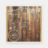 Western Rope Wagon Wheel Mason Jar Lights Servet (Voorkant)
