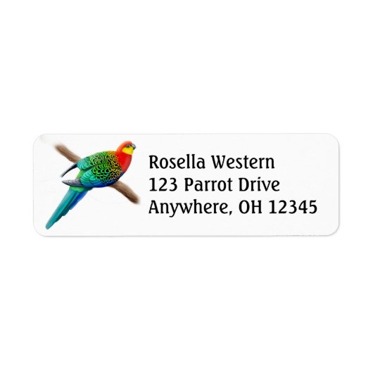 Western Rosella Parrot-label Etiket (Voorkant)