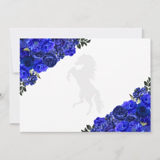 Western Royal Blue Quinceañera Save The Date Kaart (Achterkant)