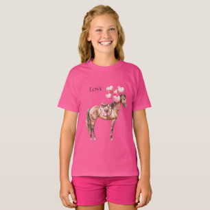 Western roze ballonpaard t-shirt