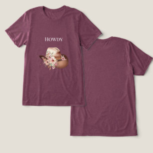 Western roze bloemencowgirl cowboy Pet Tri-Blend Shirt