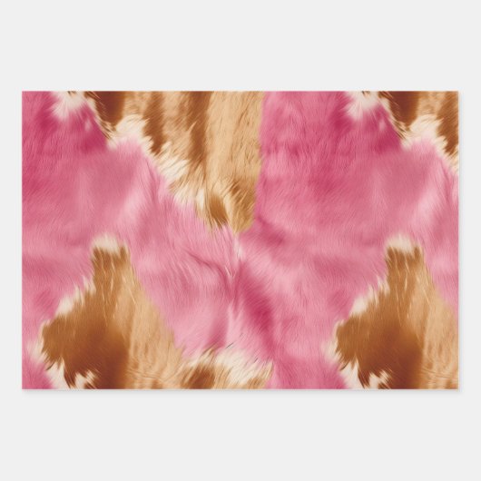 Western roze bruin crème cowgirl Koeienhuid Inpakpapier Vel (Voorkant)