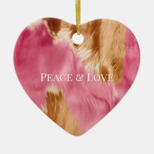 Western roze bruin crème cowgirl Koeienhuid Keramisch Ornament (Voorkant)