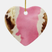 Western roze bruin crème cowgirl Koeienhuid Keramisch Ornament (Achterkant)