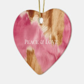 Western roze bruin crème cowgirl Koeienhuid Keramisch Ornament (Links)