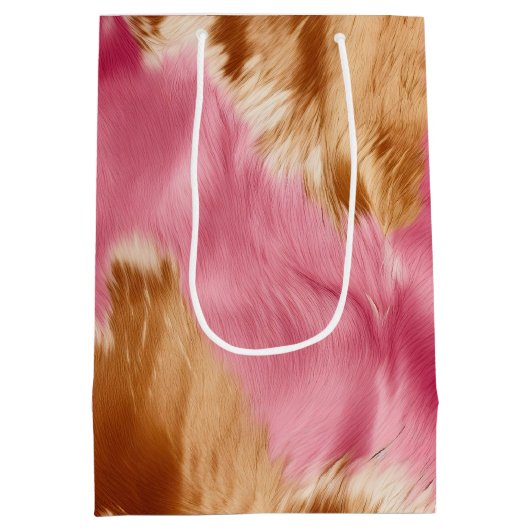 Western roze bruin crème cowgirl Koeienhuid Medium Cadeauzakje (Achterkant)