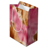 Western roze bruin crème cowgirl Koeienhuid Medium Cadeauzakje (Achterkant Gekanteld)