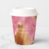 Western roze bruin crème cowgirl Koeienhuid Papieren Bekers (Voorkant)