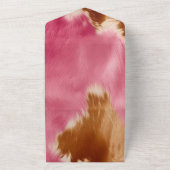 Western Roze Bruin Goud Cowgirl Koeienhuid All In One Uitnodiging (Buitenkant)