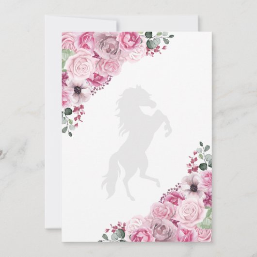 Western roze Charro Bewaar de datum Quinceañera Kaart (Achterkant)