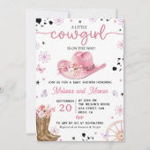 Western Roze Cowgirl Rodeo Ranch Baby shower Kaart (Voorkant)