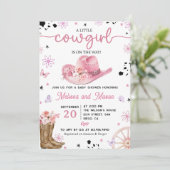 Western Roze Cowgirl Rodeo Ranch Baby shower Kaart (Staand voorkant)