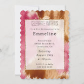 Western Roze Cream Bruin Goud Cowgirl Koeienhuid Kaart (Voorkant)