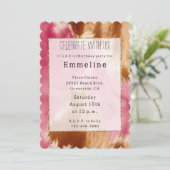 Western Roze Cream Bruin Goud Cowgirl Koeienhuid Kaart (Staand voorkant)