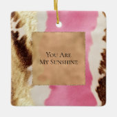 Western Roze Cream Gold Cowgirl Koeienhuid Keramisch Ornament (Voorkant)