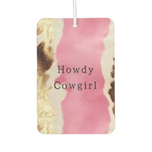 Western Roze Cream Gold Cowgirl Koeienhuid Luchtverfrisser