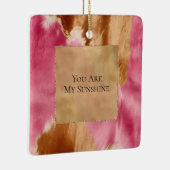 Western Roze Cream Goud Bruin Cowgirl Koeienhuid Keramisch Ornament (Rechts)