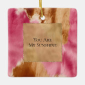 Western Roze Cream Goud Bruin Cowgirl Koeienhuid Keramisch Ornament (Voorkant)