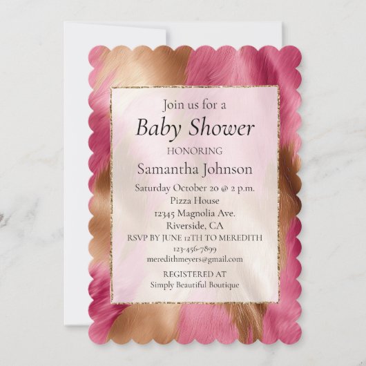 Western roze Glam Gold Cowgirl Koeienhuid Kaart (Voorkant)