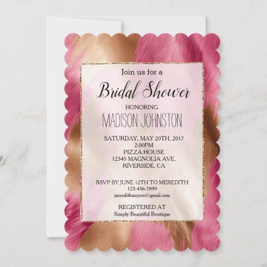 Western roze Glam Gold Cowgirl Koeienhuid Kaart (Voorkant)