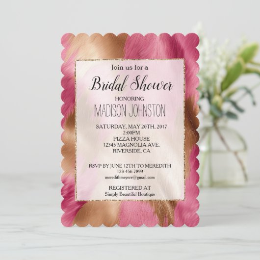 Western roze Glam Gold Cowgirl Koeienhuid Kaart (Staand voorkant)