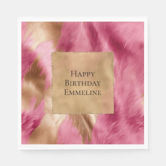 Western roze goud bruin cowgirl Koeienhuid Servet (Voorkant)