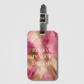 Western roze gouden cowgirl Koeienhuid Bagagelabel (Voorkant (verticaal))