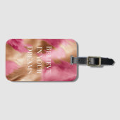 Western roze gouden cowgirl Koeienhuid Bagagelabel (Voorkant (horizontaal))