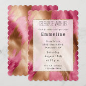 Western roze gouden cowgirl Koeienhuid Kaart (Voorkant / Achterkant)