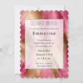 Western roze gouden cowgirl Koeienhuid Kaart (Voorkant)