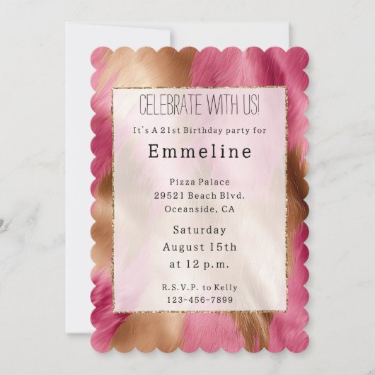 Western roze gouden cowgirl Koeienhuid Kaart (Voorkant)