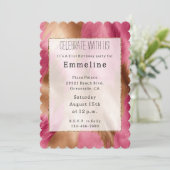 Western roze gouden cowgirl Koeienhuid Kaart (Staand voorkant)