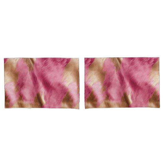 Western roze gouden cowgirl Koeienhuid Kussensloop (Voorkant-Set)