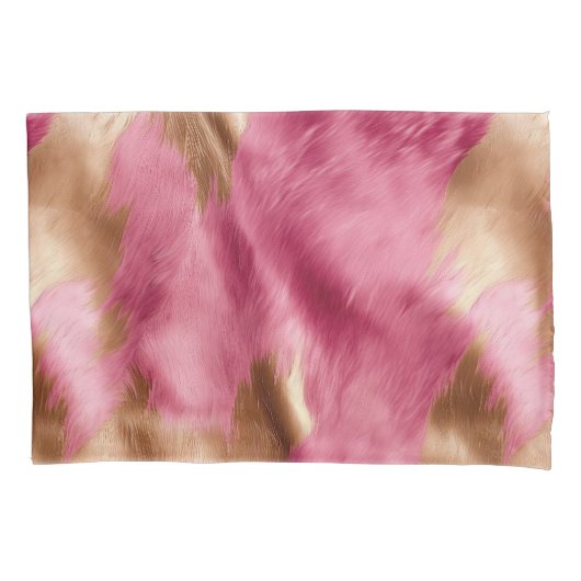 Western roze gouden cowgirl Koeienhuid Kussensloop (Voorkant-Links)