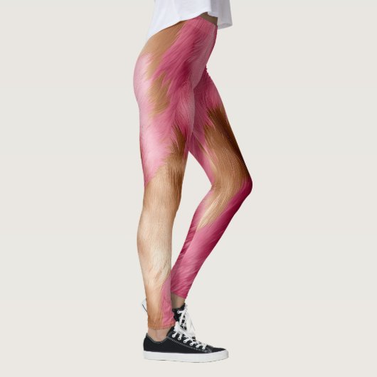 Western roze gouden cowgirl Koeienhuid Leggings (Rechts)