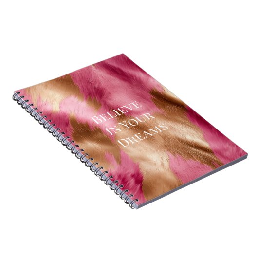 Western roze gouden cowgirl Koeienhuid Notitieboek (Rechterzijde)