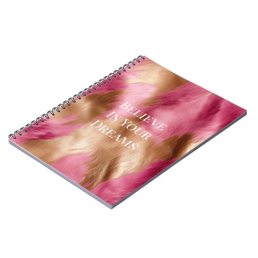 Western roze gouden cowgirl Koeienhuid Notitieboek (Linkerzijde)