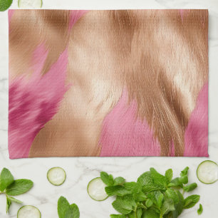 Western roze gouden cowgirl Koeienhuid Theedoek