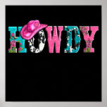 Western Roze Howdy Cowgirl Rodeo Koeienhuid Zuid Poster<br><div class="desc">Western Roze Howdy Cowgirl Rodeo Koeienhuid Zuid</div>