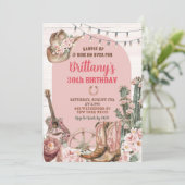 Western roze laarzen cowgirl verjaardagsfeestje kaart (Staand voorkant)