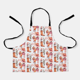 Western roze sinaasappel cowgirl schort