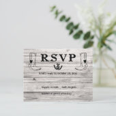 Western RSVP Country Wedding Cowboy Boots Hout Uitnodiging Briefkaart (Staand voorkant)