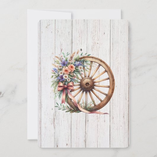 Western Rustic Barn Wedding Invitation  Kaart (Achterkant)