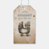 Western Rustic Boho Little Cowboy Baby shower Cadeaulabel (Achterkant)
