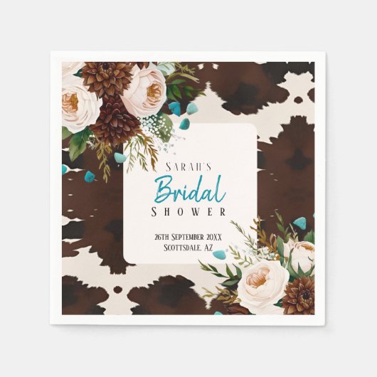Western Rustic Boho WIldflower Bridal Shower Servet (Voorkant)