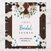 Western Rustic Boho WIldflower Bridal Shower Wijn Etiket (Enkel label)
