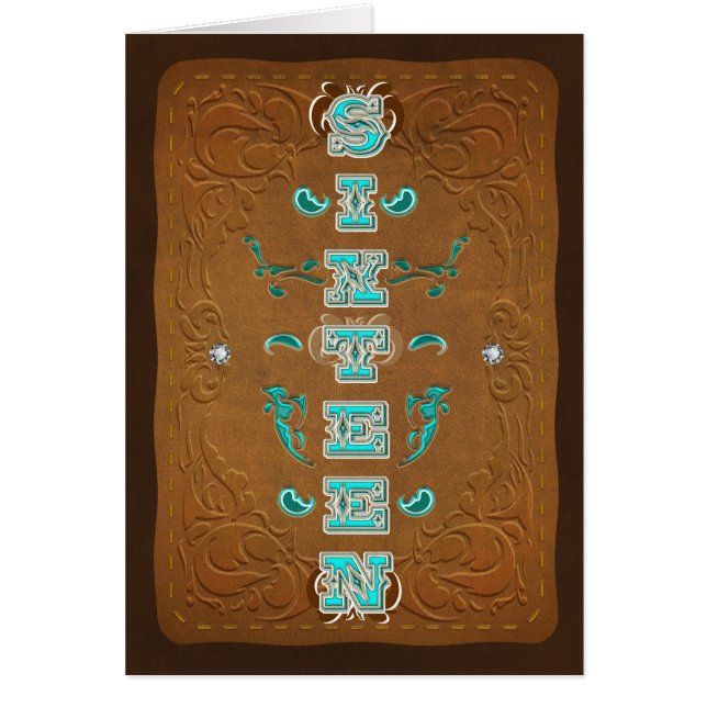 Western Rustic Brown & Turquoise SIXTEEN 16 (Voorkant)