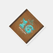 Western Rustic Bruin Leer Look & Diamanten 16 Servetten (Hoek)