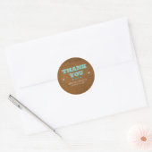 Western Rustic Bruine Nep Leer Look THANK YOU Ronde Sticker (Envelop)