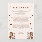 Western Rustic Casual Wedding Country Details Informatiekaartje (Voorkant)
